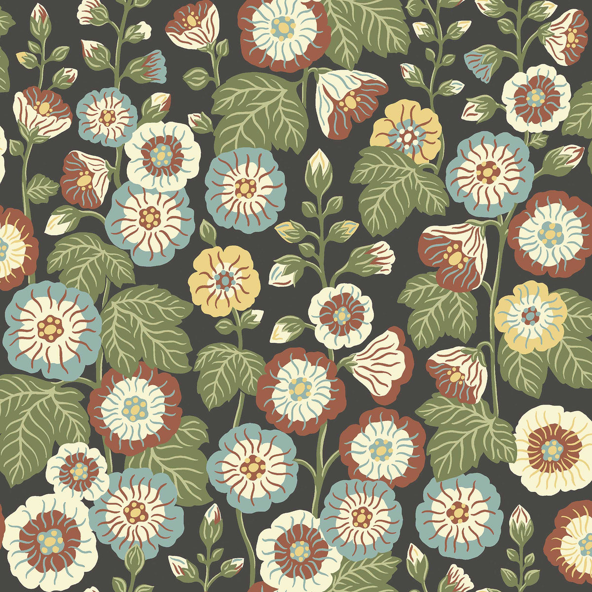 Happy Hollyhocks 9173