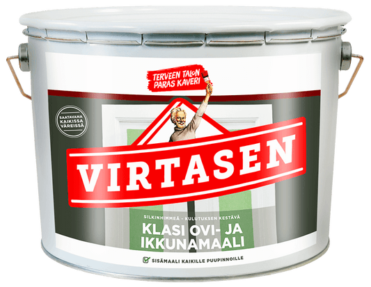 Virtasen Klasi Ovi- ja ikkunamaali, silkinhimmeä, 2,7 L