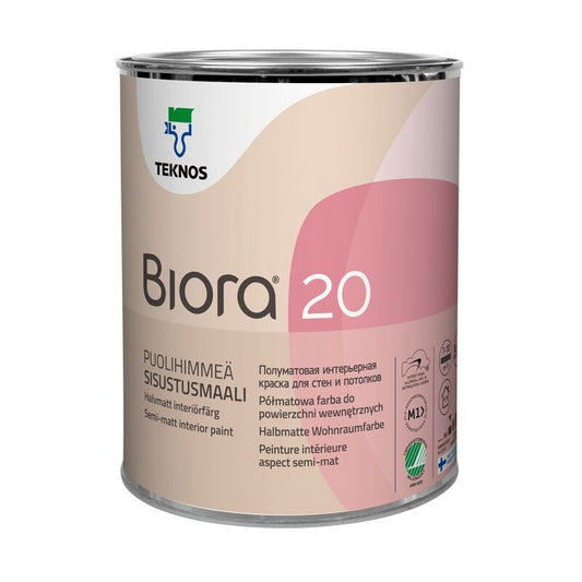 BIORA 20 Puolihimmeä sisustusmaali 0.9 L - Väritupa
